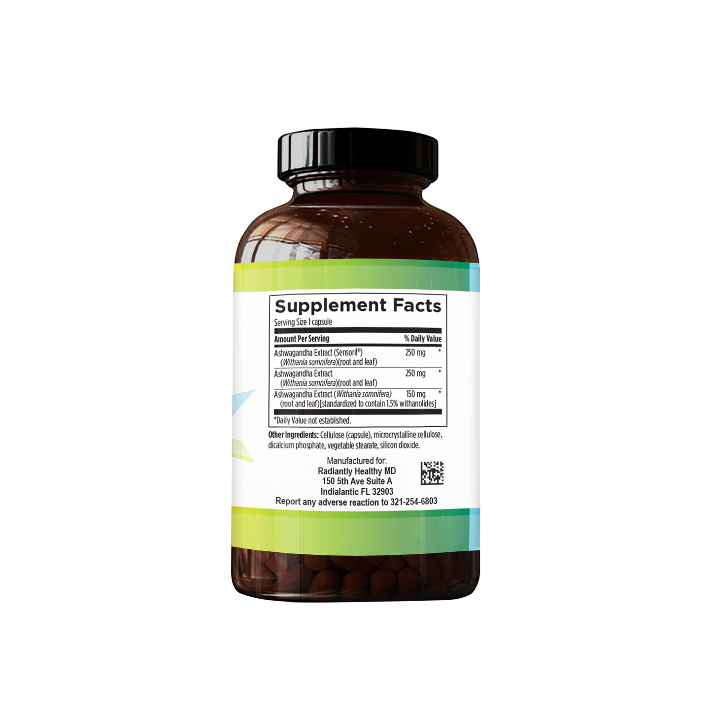 RHMD Stress Support - Triple Ashwagandha Root & Leaf Extract Adaptogenic