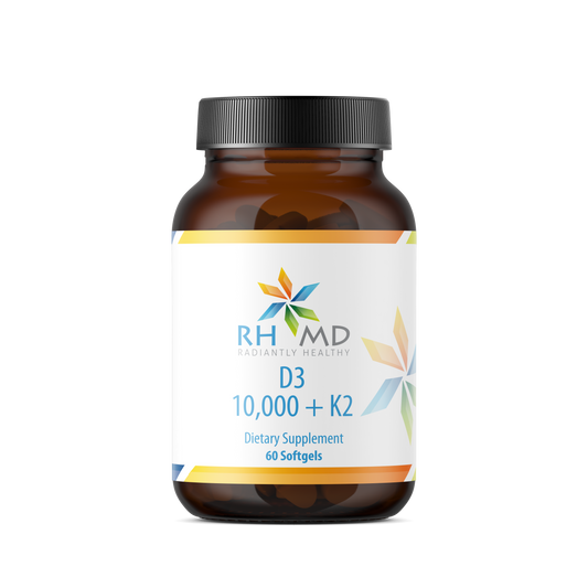RHMD D3 10000 + K2 -high potency Vitamin D3 + K1, K2 (MK-4) + Geranylgeraniol