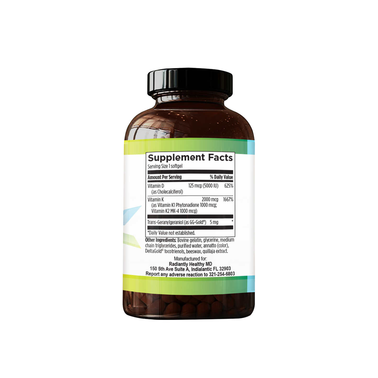 RHMD D3 5000 + K2 Dietary Supplements (60 Softgels)